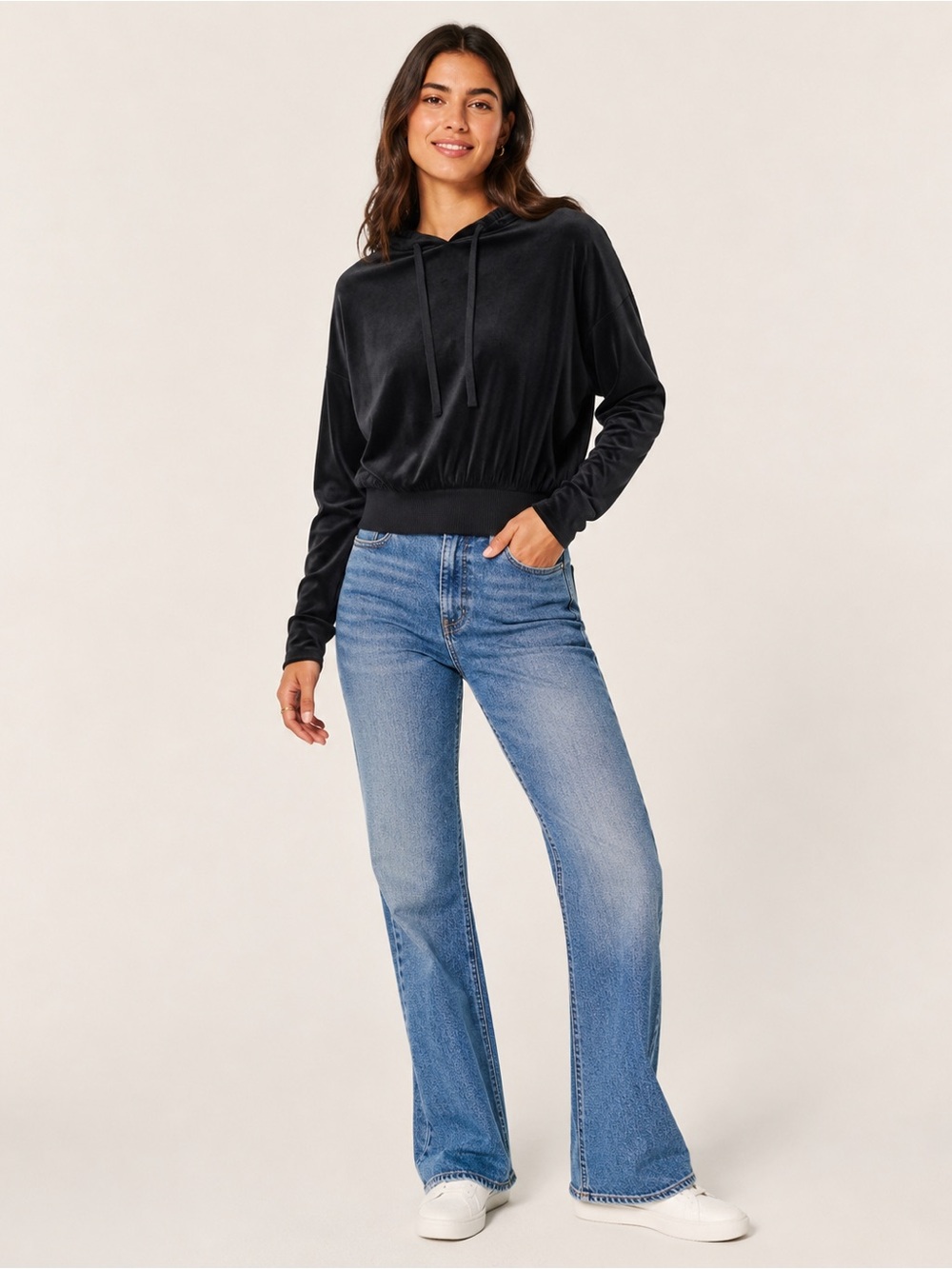 NWT BP Nordstrom Velour Hoodie Black